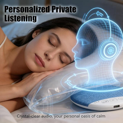 Sleep Pillow Speaker, Pillow Speaker with White Noise Timer Sleep Aid with Stereo Bass Private Sleep Headphones Under Pillow Speaker for Peaceful Nights (Upgrade)