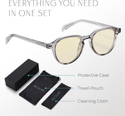 Blue Light Blocking Glasses - Anti Eye Strain Glasses for Gaming, Reading & Computer - Comfort Eyewear for Women & Men