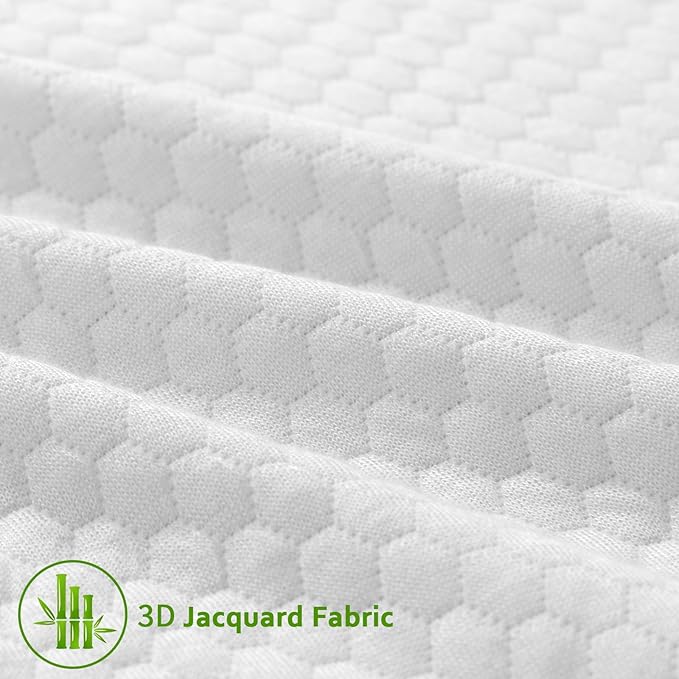 Twin XL Mattress Topper Cover 1-2 Inch, Removable Viscose Made From Bamboo Zippered Cover for Latex Topper, Extra Long Protector With Straps