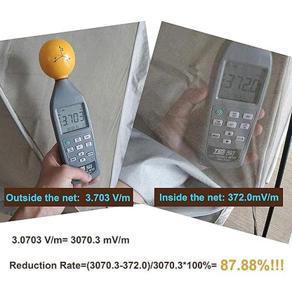 100% Silver Fiber Anti-Radiation Bed Canopy,EMF Shielding Bed Canopy for Microwave and Other Electromagnetic Waves,Silver-60 * 250 * 1200cm