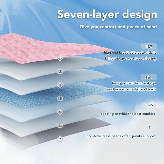 Topcee Weighted Blanket for Adults (12lbs 48"x72"), Minky Dots Heavy Blanket for 110-130lbs Sleeping, Soft, Cozy and Cooling Weighted Throw Blankets, Machine Washable, Pink