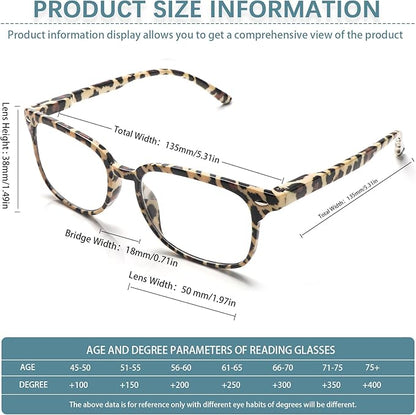 5 Pack Reading Glasses Blue Light Blocking for Women,Computer Readers with Spring Hinge