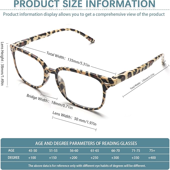 5 Pack Reading Glasses Blue Light Blocking for Women,Computer Readers with Spring Hinge