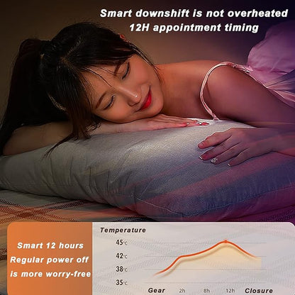 Heated Throw Blanket Lattice Electric Heated Throw Blanket, Smart Timing Electric Blanket with 4 Heat Settings, Heated Mattress Single Double Bed Dual Control Temperature