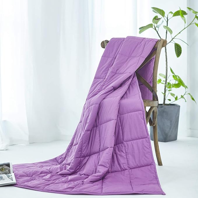 RelaxBlanket Weighted Blanket | 60''x80'',12lbs | for Individual Between 110-160 lbs | Premium Cotton Material with Glass Beads | Purple