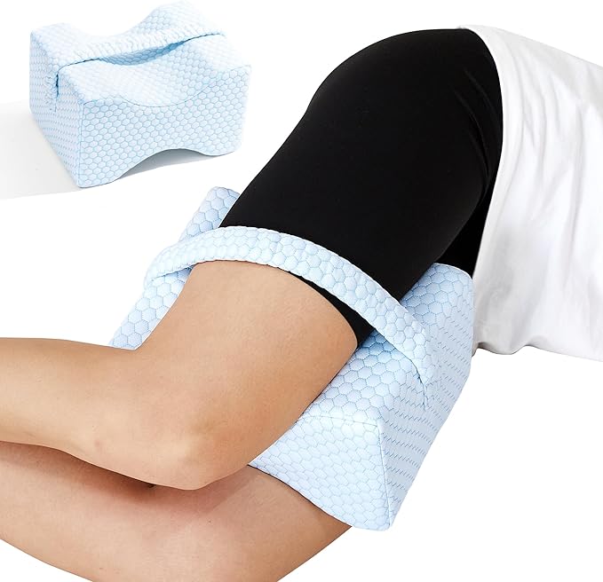 Knee Pillow for Side Sleepers,Cooling Leg Pillow for Sciatica, Knees,Back,Joints Between Legs,HIPS Pain Relief When Side Sleeping,Spine Aligning Support for Surgery Recovery, Pregnancy