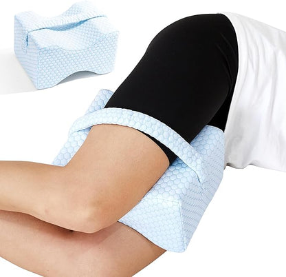 Knee Pillow for Side Sleepers,Cooling Leg Pillow for Sciatica, Knees,Back,Joints Between Legs,HIPS Pain Relief When Side Sleeping,Spine Aligning Support for Surgery Recovery, Pregnancy