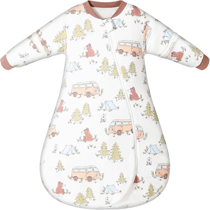 ikaufen Baby Sleep Sack 100% Cotton Smart Thermostatic Stay Snug Swaddle Transition Sleeping Bag 1.0 TOG