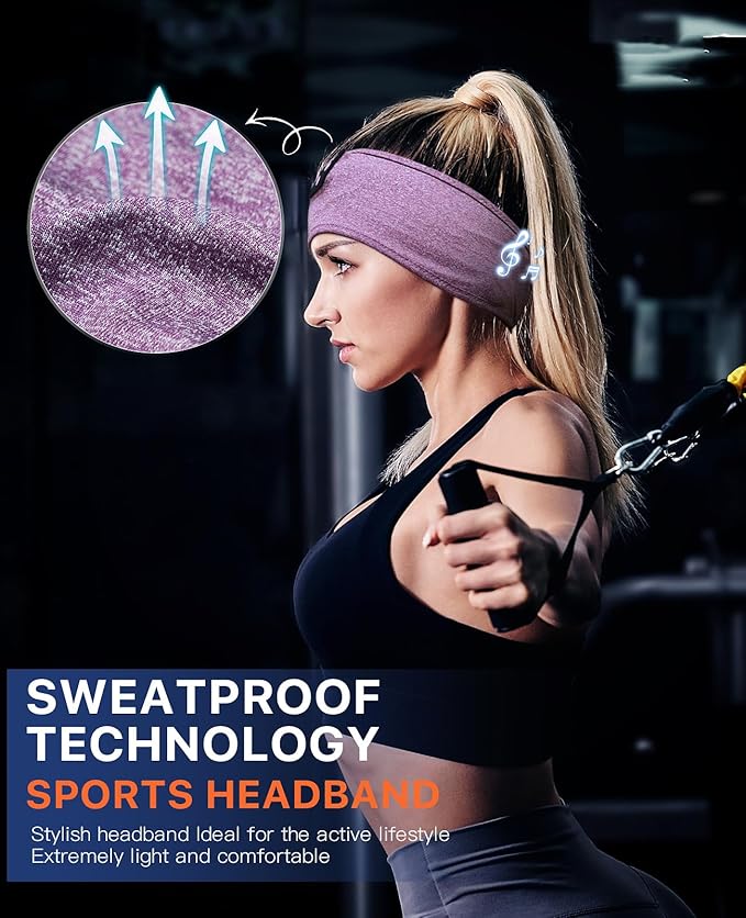 Perytong Sleeping Headphones, Bluetooth Headband, Soft Comfortable Headphones for Sleeping, Nap, Relaxation, Meditation, Yoga, Running, Jogging, Cool Tech Gifts for Women Men