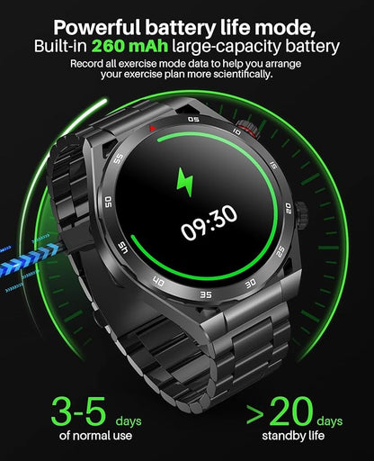 EarlySincere Smart Watch with Bluetooth Call,1.39" Smartwatches for Men Women, Fitness Watch with Blood Oxygen/HR/Sleep, IP67 Waterproof for Android iOS Black