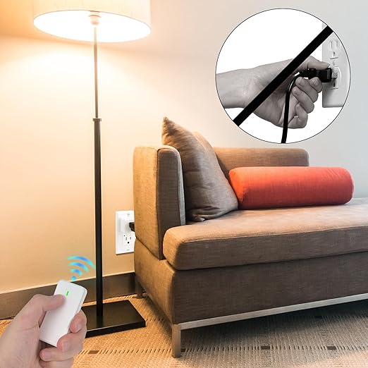 NineLeaf Remote Control Outlet,Wireless Remote Control Outlet Plug,500ft Long Range Wall Mounted Light Switch,15A 1500W for Home and Business,No Wiring,White,1PK