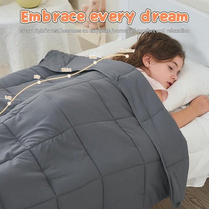 BETU Weighted Blanket (36''x48'' 3lbs Grey Small Size & 24''x29'' 5lbs Purple Weighted Lap Blanket) 2 Pieces Bundled, Cooling Heavy Blanket with Premium Glass Beads, Soft Thick Blankets for Sleep.