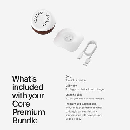 Core Meditation Trainer: Meditation Device for Relaxation, Stress Relief, and Anxiety Relief with Built in Mental Health Wellness App (Premium)