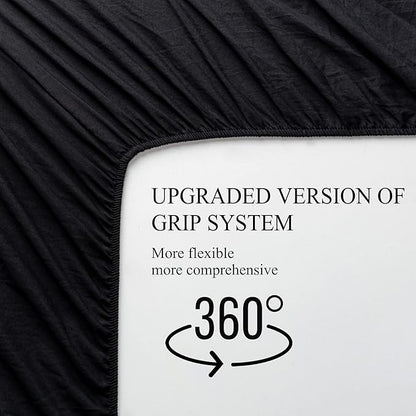 Twin Size Sheet Set - 3 Piece Set (Twin,Black),100% Super Soft Brushed Microfiber 1800 Luxury Bedding,Deep Pockets &Wrinkle,Fade Resistant
