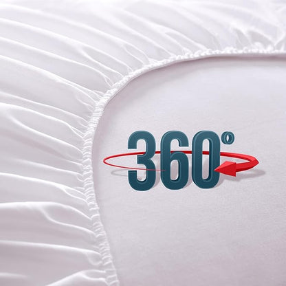 LUX Décor King Mattress Pad - Quilted Elastic Fitted Mattress Cover Protector Upto 16 Inches Deep Pocket - Soft Breathable Noiseless Mattress Topper (78 X 80)