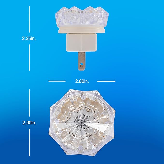 GE SleepLite Jewel LED Night Light, Plug-in, Always On, Amber, UL-Certified, Energy Efficient, Ideal Nightlight for Bedroom, Bathroom, Nursery, Hallway, Kitchen, 85881, 4 Pack