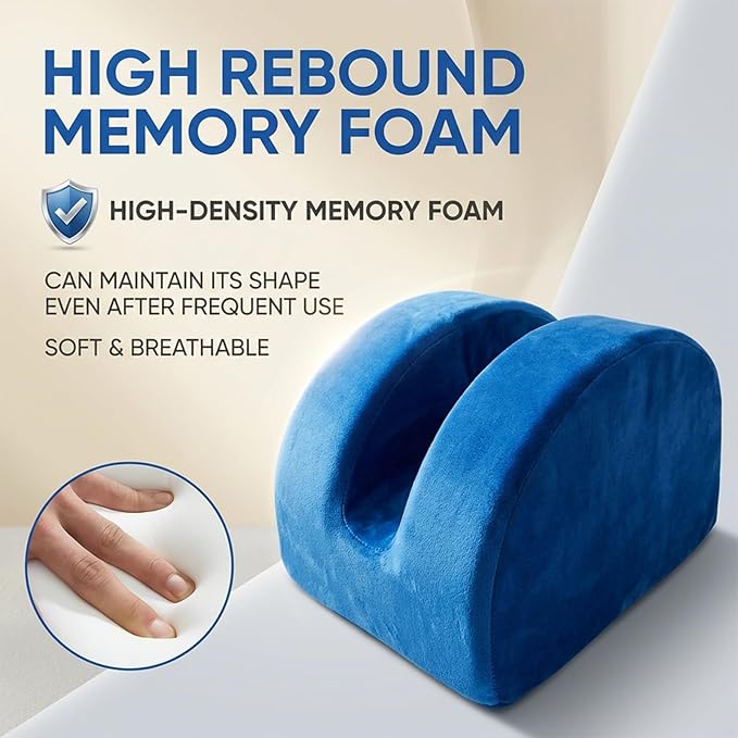 Knee Surgery Recovery Pillow for Knee Replacement – Hip Abductor Leg Alignment Wedge, Memory Foam, Removable Washable Cover, Non-Slip Base, Sleeping Support for Post-Op