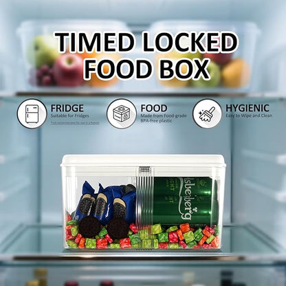Timed Lock Box, Phone Lock Box with 'Built-in Calendar' Feature, XL Time-Locking Container 13’’x 8.5’’x 7.5’’, Timed Lock Safe for Cell Phones, Snacks and Other Tempting Items