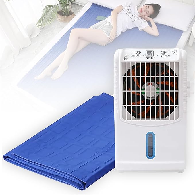 Summer Water Cooling Mattress Pad, Bed Cooling System with Air Conditioner and Remote Control, Keeps Sleepers Cool, PVC Sleeping Ice Pad for Bed & Sofa,160×140cm