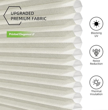 ZSTARR Motorized Skylight Shades Blackout Cellular Honeycomb Electric Blinds with Solar Panel Cordless Rechargeable with Remote for Roof and Slanted Windows Custom Size (LF Printed Cream White)