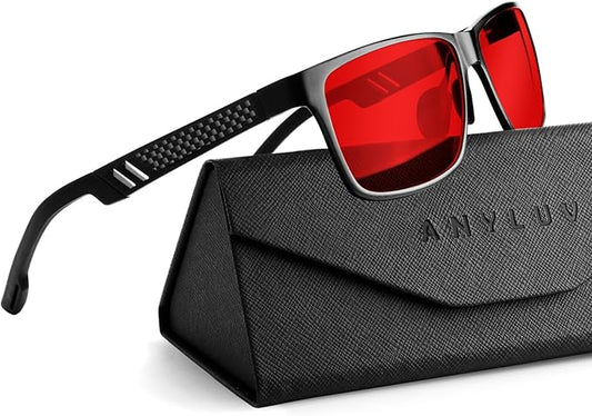 ANYLUV Blue Light Blocking Glasses Men Computer Gaming Glasses Lightweight Al-Mg Metal Anti Eyestrain Eye Protection