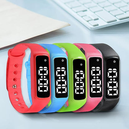 Sensory Wrist Timer for Kids, Teachers, Students, Simple Reminder Watch with Silent Alarm Clock Wristband, Classroom Countdown (Red)