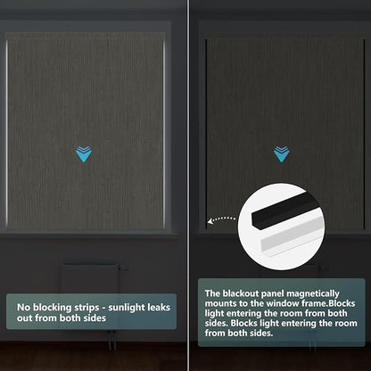 Aprilsmart Motorized Blinds with Remote,Compatible with Apple HomeKit Alexa Google Home- Voice and app Control,Motorized Roller Shades 100% Blackout Custom Size(Safari Midnight-05)