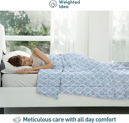 Weighted Idea Weighted Blankets for Adults (Lanterns,48"x72",12lbs) Breathable Twin Blanket with Premium Glass Beads Heavy Soft Throw Blanket for All-Season
