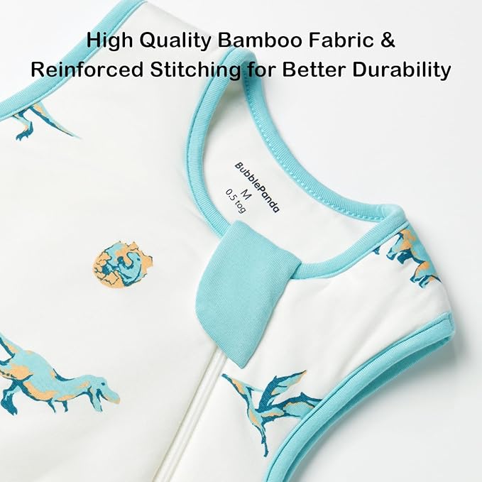 BubblePanda Rayon Made from Bamboo Sleep Sack 12-18 Months 0.5 Tog Soft Lightweight Toddler Sleep Sack 1t for Babies 2-Way Zipper Wearable Blanket Baby 12 Months