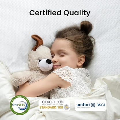 Marsail Twin XL Memory Foam Mattress Topper, 3 Inch Cooling Gel Infused with Soft Cover, CertiPUR-US and Oeko-TEX Certified, Suitable for Sofa, RV, Camping