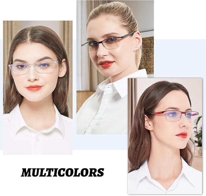 4 Pairs Blue Light 1.00 Reading Glasses Women Anti-UV Blocking Computer Readers 1.00 1.25 1.50 1.75 2.00 2.25 2.50 2.75 3.00 3.50 4.00
