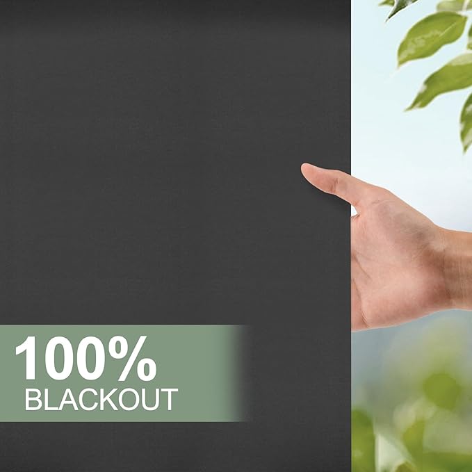 ZSHINE Motorized Blackout Window Blinds Over-Size Customize Width (21-114 Inches) Remote Control Wireless and Rechargeable Motor Roller Shades Blinds for Windows(Black)