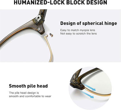 Blue Light Blocking Glasses Vintage Half Frame UV Clear Lens Anti Eyestrain Computer Gaming Glasses for Men Women