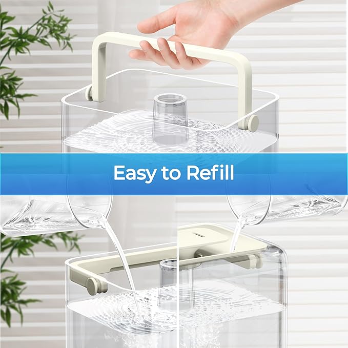 CHIVALZ Humidifiers for Bedroom Large Room Home, 6L Cool Mist Humidifier for Baby and Plant, Oil Diffuser, Top Fill Humidifier with Night Light, Quiet 23dB, Up to 26H, CreamyYellow 1Pack