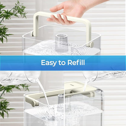 CHIVALZ Humidifiers for Bedroom Large Room Home, 6L Cool Mist Humidifier for Baby and Plant, Oil Diffuser, Top Fill Humidifier with Night Light, Quiet 23dB, Up to 26H, CreamyYellow 1Pack
