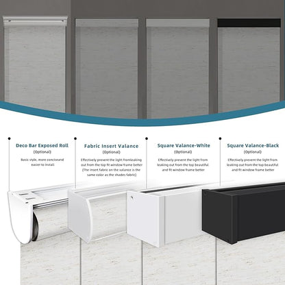 Motorized Light Filtering Roll Shades Work with HomeKit, 70% Blackout Automatic Blinds for Windows, Smart Shades with Remote, APP/Voice Control, Smart Home Motorized Blinds,Linen White