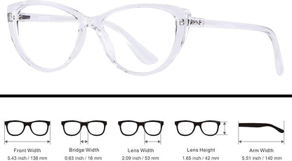 ANDWOOD Blue Light Blocking Glasses Women Bluelight Blocker Computer Cateye Clear Cat Eye Eyeglasses Frame AR003