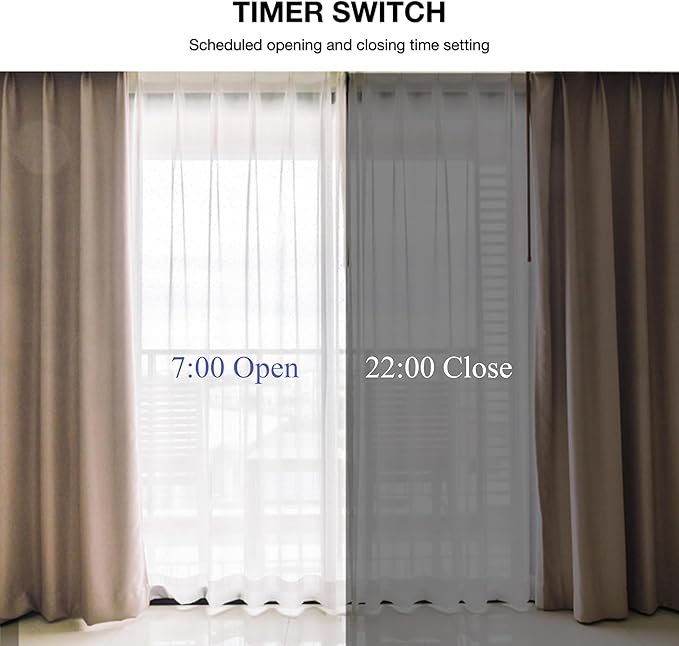 Automatic Curtain Opener, Electronic Curtain Opener, Smart Curtain Opener with APP/Voice Control Only for Roman Rod Tracks, Compatible with Alexa Google Home Timer Light & Temperature Sensor