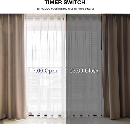 Automatic Curtain Opener, Electronic Curtain Opener, Smart Curtain Opener with APP/Voice Control Only for Roman Rod Tracks, Compatible with Alexa Google Home Timer Light & Temperature Sensor