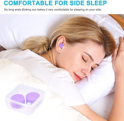 Reusable Silicone Ear Plugs, Waterproof Noise Cancelling EarPlugs for Sleeping, Mowing, Swimming, Airplanes, Concerts