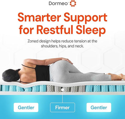 Dormeo Premium King Cooling Mattress Topper - 3-Zone OctaspringⓇ Technology for Optimal Back Support, Anti-Slip Bottom