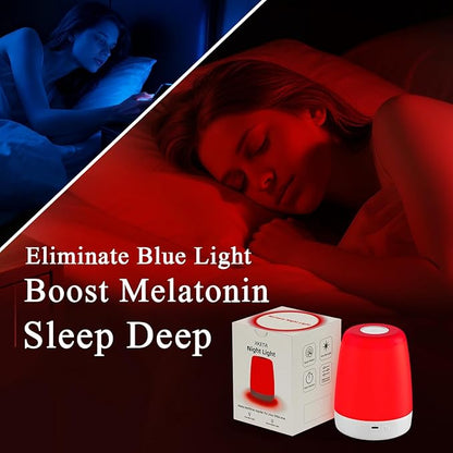 Baby Red Light Night Light: 670m Red Light Therapy for Sleep in Bedroom & Nursery - Stimulates Melatonin Production for Deeper Sleep for Adults & Kids (White)
