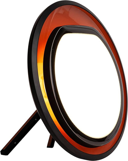 Lumie Halo | 10,000 Lux Light Therapy Lamp for Winter Blues Relief, Mood Boost, and Energy | Adjustable Brightness and Color Temperature | Simulates Natural Sunlight | Black/Copper
