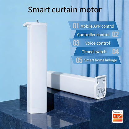 Zigbee Motor with Plug for Smart Curtain Track System, Automatic Ceiling Curtain Opener, Motorized Curtains with App, Voice, Compatible with Alexa,Google and Siri, Zigbee Gateway Required