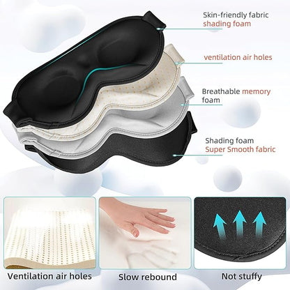 Side Sleeper Eye Mask, Sleep Mask for Men Women, Sleep Mask for Side Sleeper, Total Light Blocking, 3D Eye Masks for Sleep, Black