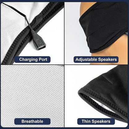 Wireless Bluetooth Sports Headband Headphones Ultra-Thin HD Stereo Perfect for Sleeping Workout Jogging Yoga Insomnia Air Travel Meditation Black