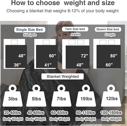 Aemicion Weighted Blanket for Adults (10lbs,48"x72",Dark Grey on Both Sides) Twin Size Sherpa Fleece Heavy Blanket for Sleeping Perfect for 80-110lbs,Machine Washable