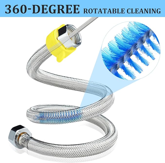 CPAP Cleaning Brush, CPAP Hose Cleaning Brush for 7 Feet Tubing, Fits 0.6 Inch & 0.75 Inch Diameter (15 mm & 19 mm), Easy to Use & Essential for Tube Maintenance (Blue)