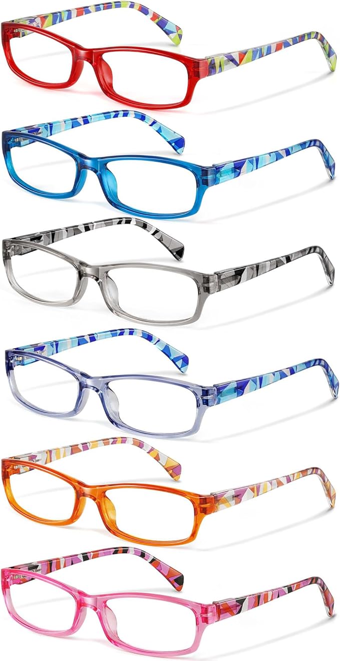Reading Glasses for Women Men - 5 Pack Blue Light Blocking Spring Hinge Computer Readers Anti Glare UV Eyeglasses