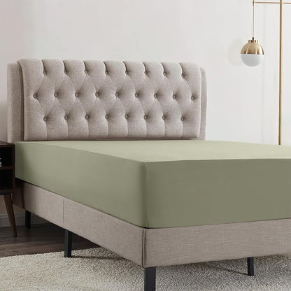 Empyrean 4 Pack Twin Fitted Sheets - Ultra Soft Microfiber, Deep Pocket, Fits 14-16 Inch Mattress, Wrinkle & Fade Resistant, Shrinkproof, Breathable & Durable, Perfect for Twin Beds, Sage Green